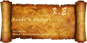 Kozák Eszter névjegykártya